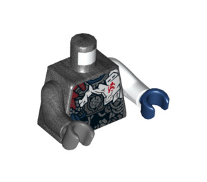 LEGO Perle mørkegrå Ultron MK1 med Gennemsigtig Hoved Minifig Torso (973 / 76382)