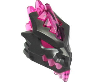 LEGO Pearl Dark Gray Vengestone Helmet Head with Transparent Dark Pink Crystal Shards  (86184)