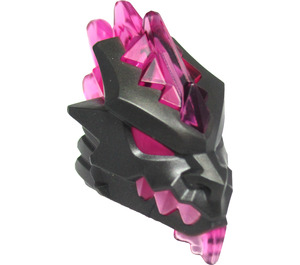 LEGO Parelmoer Donkergrijs Vengestone Masker met Transparant Dark Pink Vlam