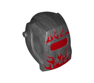 LEGO Perle dunkelgrau Welding Maske mit rot Flames und Visier (13792 / 50547)