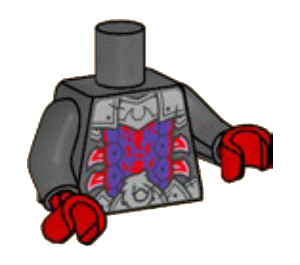 LEGO Perle mørkegrå Ulv Maske Minifig Torso (973)