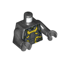 LEGO Pearl Dark Gray Yellow Jacket Minifig Torso (973 / 76382)