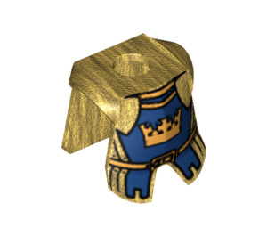 LEGO Pearl Gold Armor Breastplate with Leg Protection with Gold Crown on Blue (2587 / 59886)