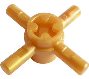 LEGO Pearl Gold Axle Connector Hub with 4 Bars Unreinforced (48723)