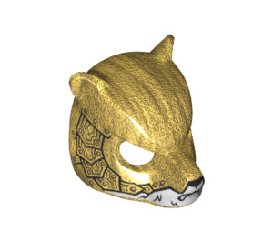 LEGO Pearl Gold Bear Mask with White Muzzle and Gold Armor (20024)