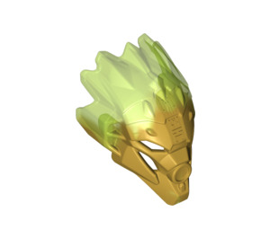 LEGO Pearl Gold Bionicle Mask with Transparent Bright Green Back (24155)