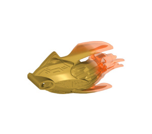 LEGO Pearl Gold Bionicle Mask with Transparent Neon Orange Back (24162)