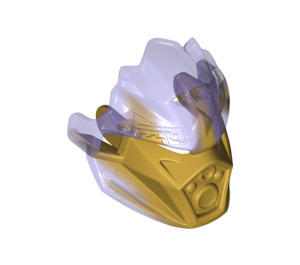 LEGO Pearl Gold Bionicle Mask with Transparent Purple Back (24154)