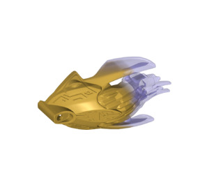 LEGO Pearl Gold Bionicle Mask with Transparent Purple Back (24162)