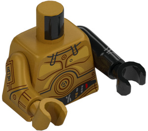 LEGO Perłowe Złoto Bounty Hunter C-3PO Minifigurka Tułów (973)