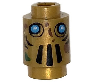 LEGO Pearl Gold Brick 1 x 1 Round with Blue Eyes with Open Stud (3062)