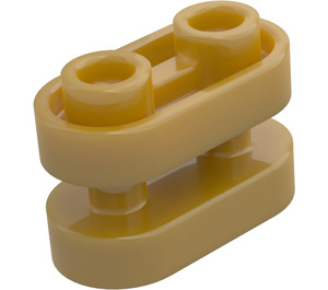 LEGO Perlgold Stein 1 x 2 Gerundet mit open Mitte (77808)