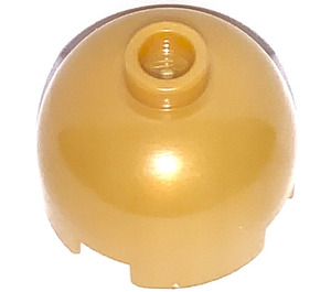 LEGO Pearl Gold Brick 2 x 2 Round with Dome Top (Safety Stud, Axle Holder) (3262 / 30367)