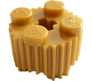 LEGO Perlgold Backstein 2 x 2 Runden mit Gitter (92947)