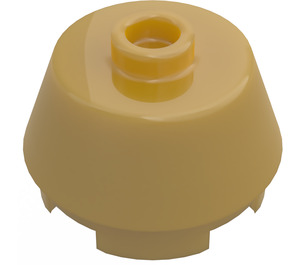 LEGO Pearl Gold Brick 2 x 2 Round with Sloped Sides (98100)