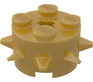 LEGO Oro perlato Mattoncino 2 x 2 Rotondo con Punte (27266)