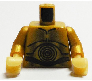 LEGO Parelmoer Goud C-3PO Torso met Pearl Gold Armen en Pearl Light Gold Handen (973)