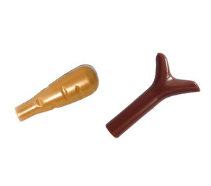LEGO Pearl Gold Carrot with Reddish Brown Top