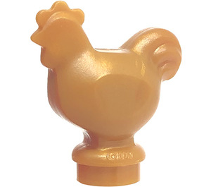 LEGO Pearl Gold Chicken (Narrow Base) (95342)