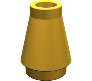 LEGO Pearl Gold Cone 1 x 1 without Top Groove (4589 / 6188)