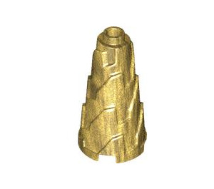 LEGO Pearl Gold Cone 2 x 2 x 3 with Spikes and Completely Open Stud (28598)