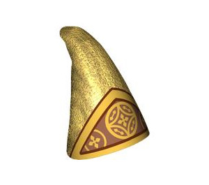 LEGO Pearl Gold Cone Hat with Hogwarts Architect Gold Pattern (17349 / 104896)