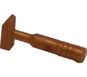 LEGO Perlgold Kreuz Pein Hammer (3 Rippen am Griff)