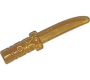 LEGO Pearl Gold Dagger with Cross Hatch Grip