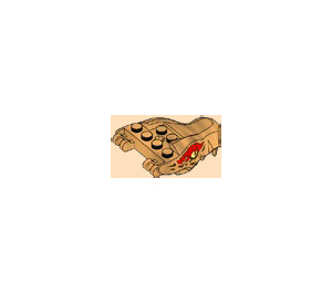 LEGO Perlgold Drachen Kopf Upper Jaw mit Gelb Augen und Dark rot und Schwarz Scales (72362)