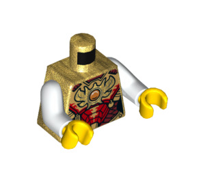 LEGO Pearl Gold Eris Minifig Torso with White Arms and Yellow hands (973 / 76382)