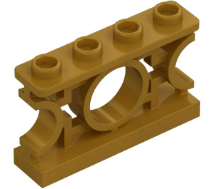 LEGO Perlově zlatá Plot 1 x 4 x 2 s 4 Knobs (5103)