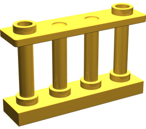 LEGO Perlgold Zaun Spindled 1 x 4 x 2 mit 2 oberen Bolzen (30055)