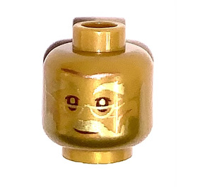 LEGO Perlově zlatá Gold Albus Dumbledore Minifigurka Hlava (Zapuštěný pevný cvoček) (3626 / 80237)