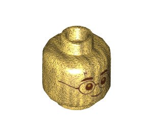 LEGO Pearl Gold Harry Potter (20 Year Anniversary) Minifigure Head (Recessed Solid Stud) (3626 / 81826)