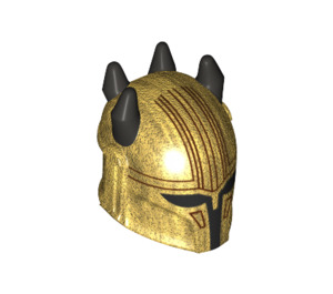 LEGO Perlgold Helm mit Schwarz Hörner (The Armorer) (79516)