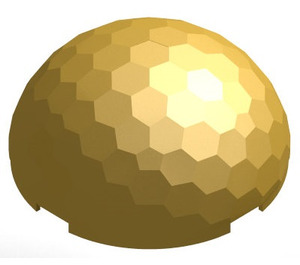 LEGO Pearl Gold Hemisphere 4 x 4 with Ripples (30208 / 71967)