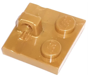LEGO Pearl Gold Hinge Plate 2 x 2 with 1 Locking Finger on Top (53968 / 92582)