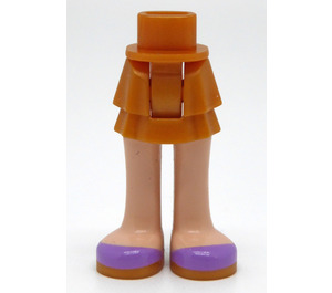 LEGO Pearl Gold Hip with Short Double Layered Skirt with Purple Shoes with Gold Soles (92818)