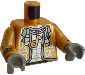 LEGO Pearl Gold Hiphop Robot Minifig Torso (973 / 76382)