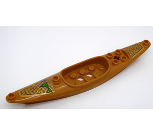 LEGO Pearl Gold Kayak 2 x 15 with Pennant Banner and Black and Gold Decoration Sticker (29110)