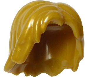 LEGO Pearl Gold Mid-Length Tousled Hair with Center Parting (88283)
