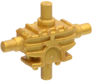 LEGO Or perlé Minifig Mécanique Torse avec 4 Côté Attachment Cylinders (54275)