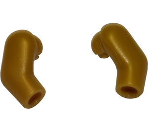 LEGO Or perlé Minifigure Bras (La gauche et Droite Pair)