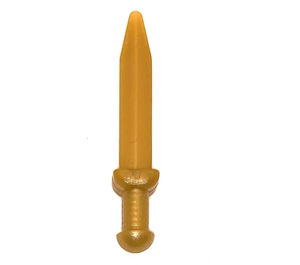 LEGO Pearl Gold Minifigure Short Sword with Thick Crossguard (18034)