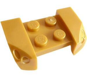 LEGO Parelmoer Goud Spatbord Plaat 2 x 4 met Overhanging Headlights (44674)