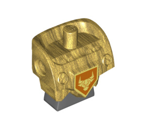 LEGO Pearl Gold Nexo Knights Torso with Bull on Orange (23763 / 24128)