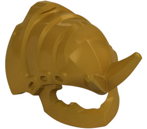 LEGO Pearl Gold Ninja Helmet with Dragon Horns and Jaw (3217)