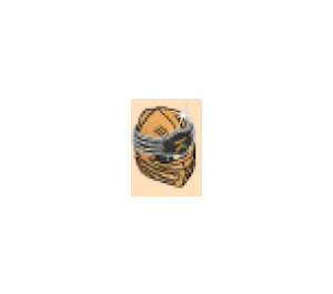 LEGO Pearl Gold Ninjago Wrap with Black Headband and Gold Ninjago Logogram  (1064)