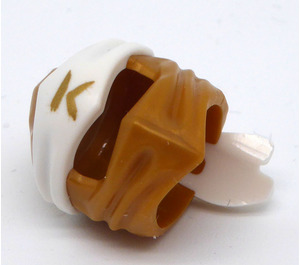 LEGO Parelmoer Goud Ninjago Wrap met Wit Headband en Gold Ninjago Logogram  (1073)