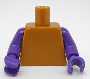 LEGO Or Perlé Plaine Torse avec Dark Violet Bras et Mains (973 / 76382)